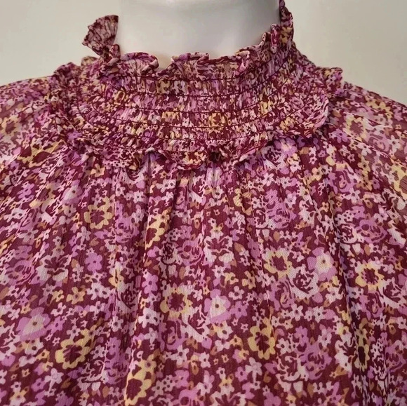 O.P.T On The Run Micro Ditsy Floral Smocked Midi Dress(S) - Picture 8 of 13